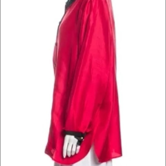Vintage Bob Mackie silk pattern cat shirt jacket matching tank plus size 2X red - Picture 4 of 10